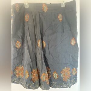 Cotton skirt with sequin flowers XL